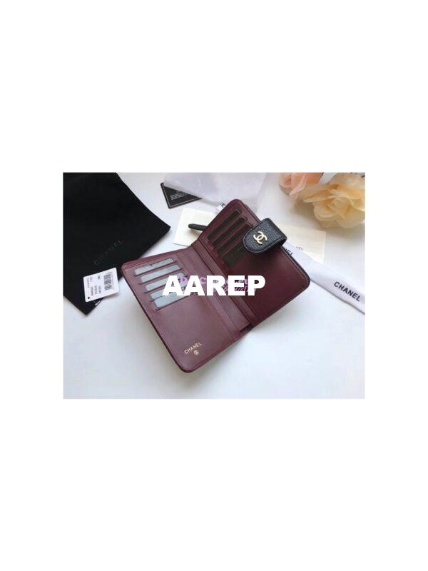 Replica Chanel Bi-fold timeless classic wallet A48667 in black caviar leather 9