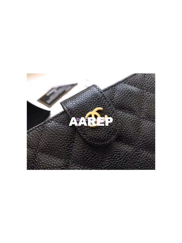 Replica Chanel Bi-fold timeless classic wallet A48667 in black caviar leather 12
