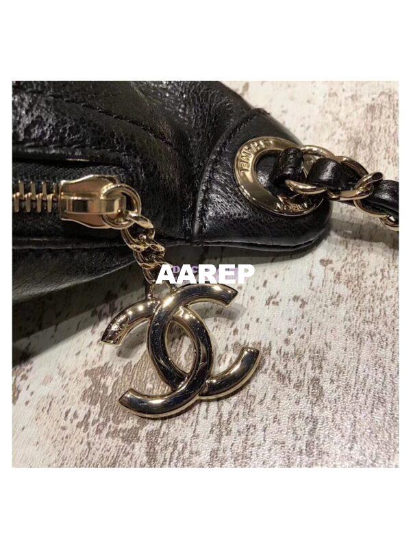 Replica Chanel Waist Bag Crumpled Lambskin A57832 Black 7