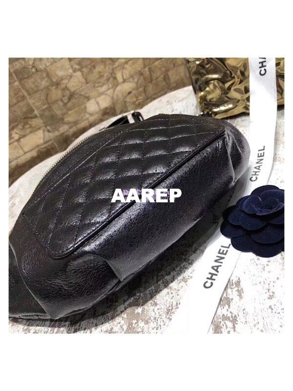 Replica Chanel Waist Bag Crumpled Lambskin A57832 Black 10
