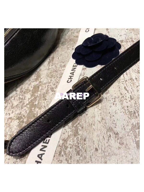 Replica Chanel Waist Bag Crumpled Lambskin A57832 Black 12