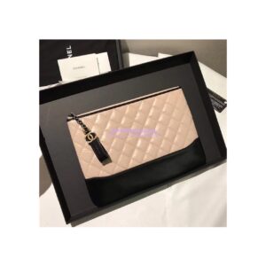 Replica Chanel Gabrielle O Case in beige Aged Calfskin A84287
