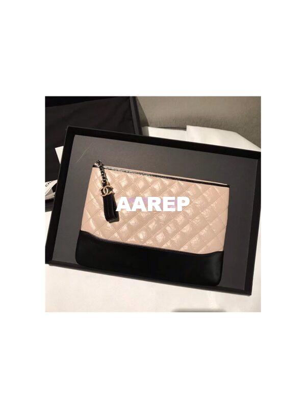 Replica Chanel Gabrielle O Case in beige Aged Calfskin A84287 5