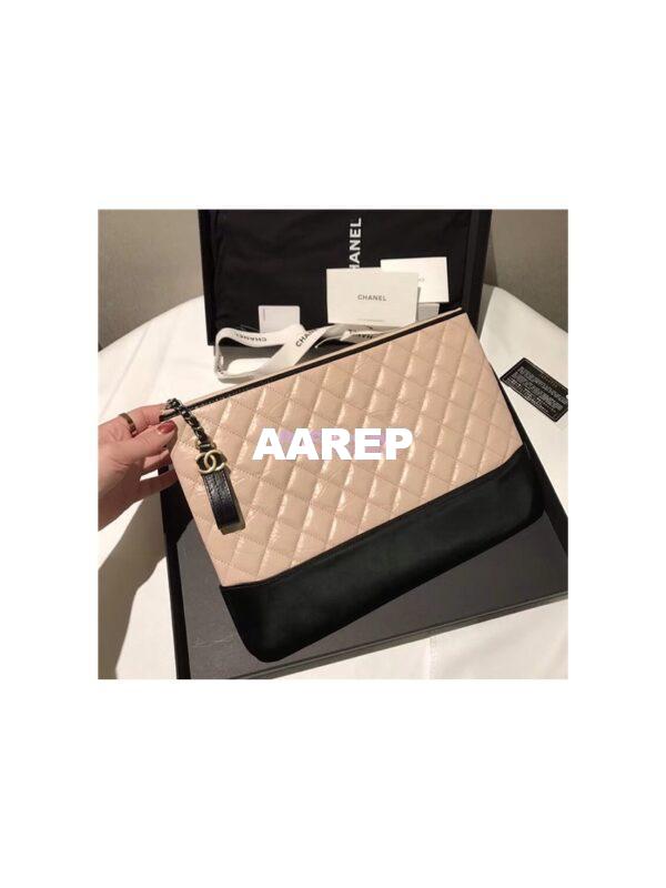 Replica Chanel Gabrielle O Case in beige Aged Calfskin A84287 12