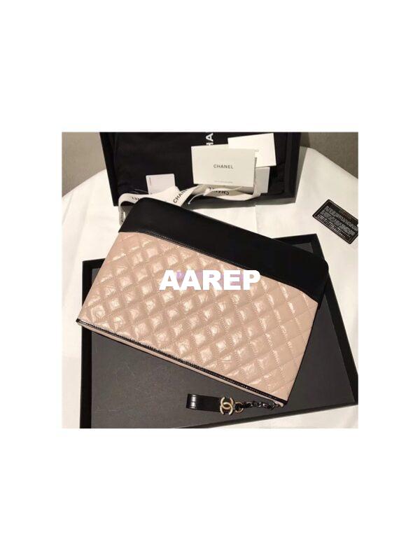 Replica Chanel Gabrielle O Case in beige Aged Calfskin A84287 13