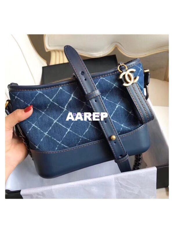 Replica Chanel's Gabrielle Hobo Bag Denim Calfskin 3