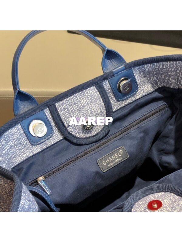 Replica Chanel A66942 Large Toile Deauville Shopping Bag in Blue Jacquard 7