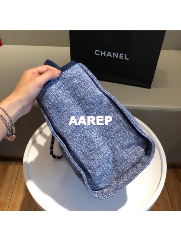 Replica Chanel A66942 Large Toile Deauville Shopping Bag in Blue Jacquard 8