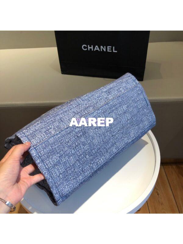 Replica Chanel A66942 Large Toile Deauville Shopping Bag in Blue Jacquard 9