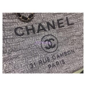 Replica Chanel A66942 Large Toile Deauville Shopping Bag in Charcoal Jacquard 2