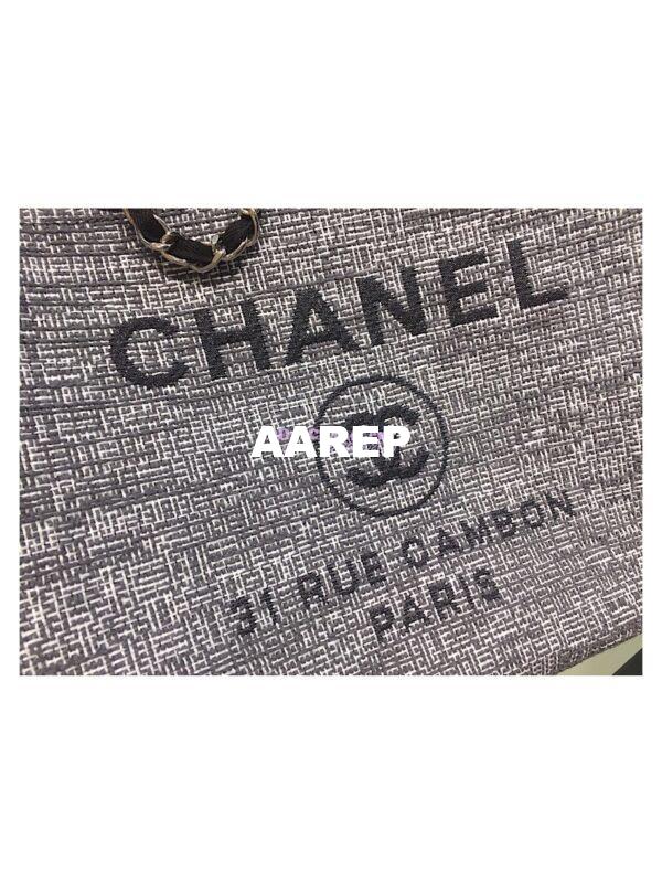 Replica Chanel A66942 Large Toile Deauville Shopping Bag in Charcoal Jacquard 4