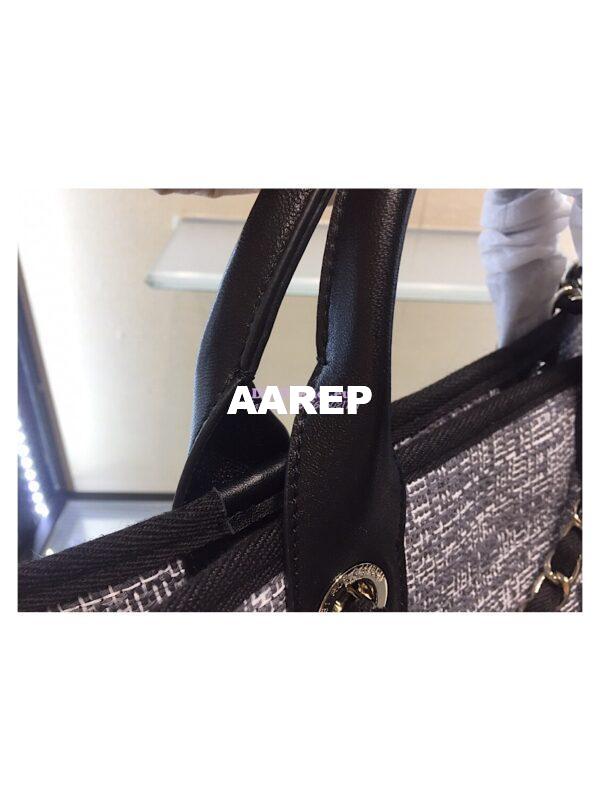 Replica Chanel A66942 Large Toile Deauville Shopping Bag in Charcoal Jacquard 8