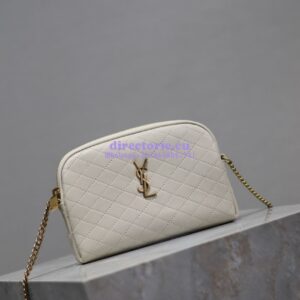 Replica YSL Saint Laurent Gaby Chain Pouch In Quilted Lambskin 7336671 Blanc 2