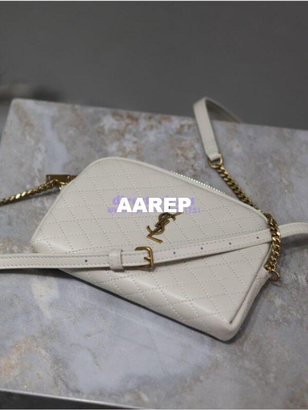 Replica YSL Saint Laurent Gaby Chain Pouch In Quilted Lambskin 7336671 Blanc 3