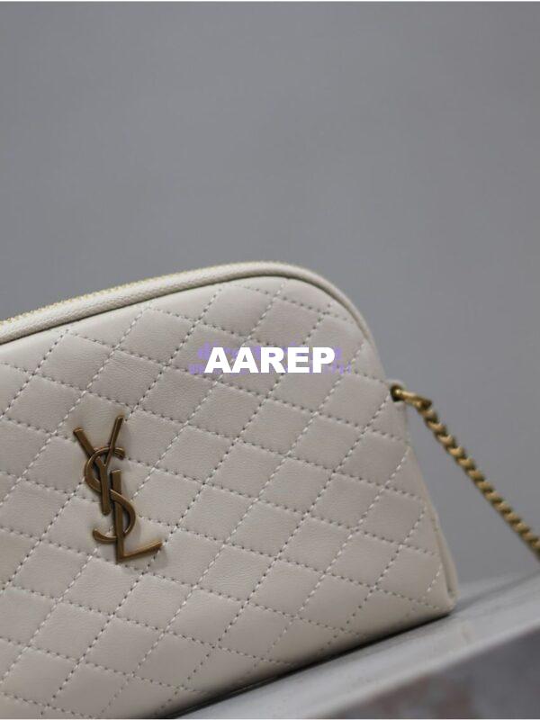Replica YSL Saint Laurent Gaby Chain Pouch In Quilted Lambskin 7336671 Blanc 5