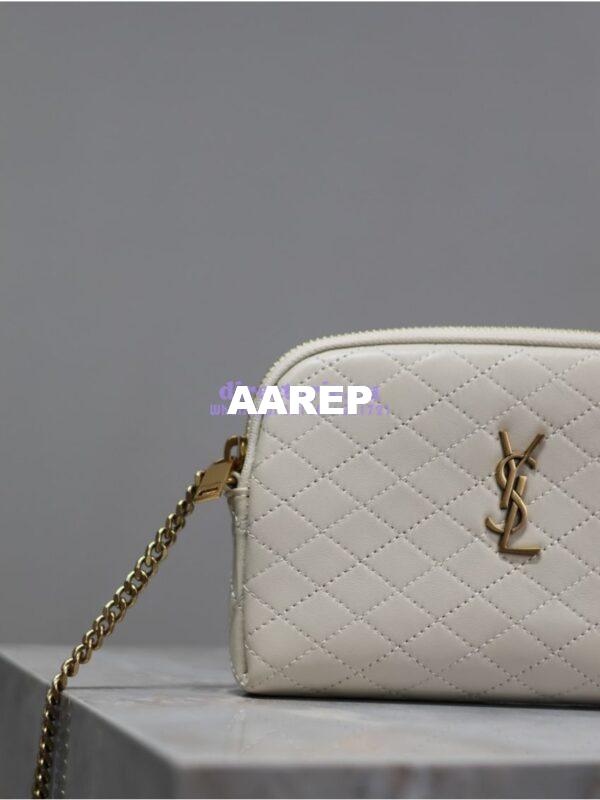 Replica YSL Saint Laurent Gaby Chain Pouch In Quilted Lambskin 7336671 Blanc 6