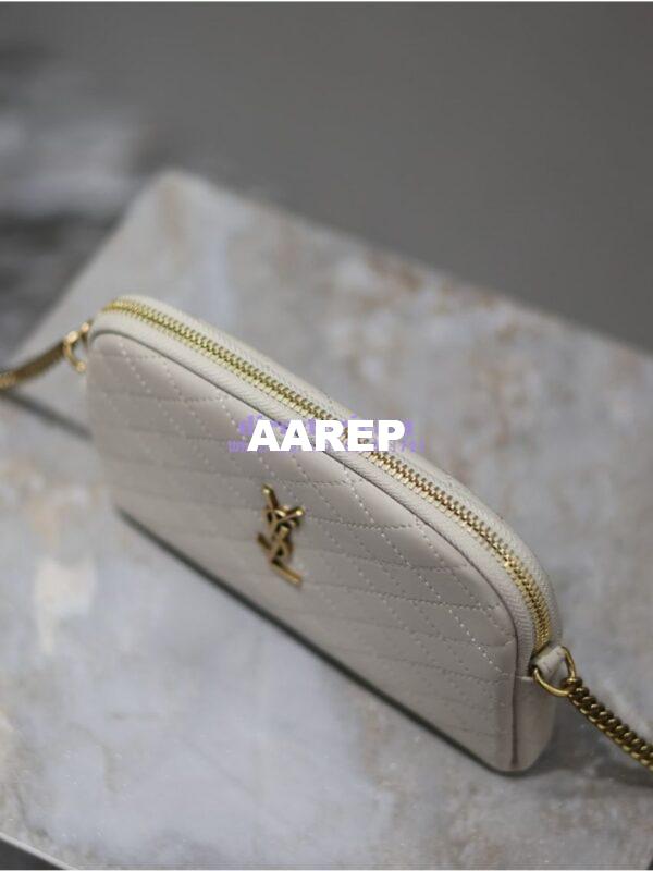 Replica YSL Saint Laurent Gaby Chain Pouch In Quilted Lambskin 7336671 Blanc 9
