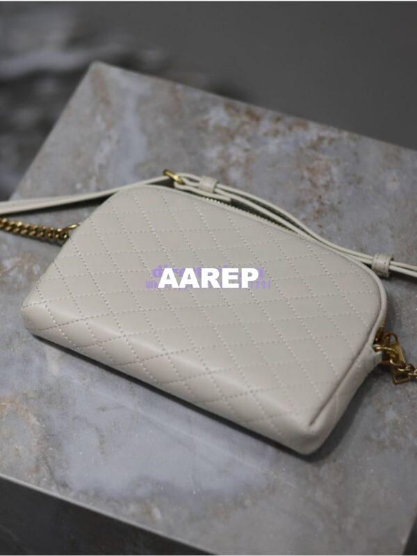 Replica YSL Saint Laurent Gaby Chain Pouch In Quilted Lambskin 7336671 Blanc 12