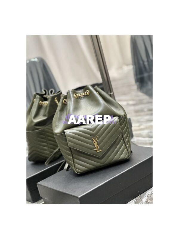 Replica YSL Saint Laurent Joe Backpack In Lambskin 672609 Vert Fonce 3