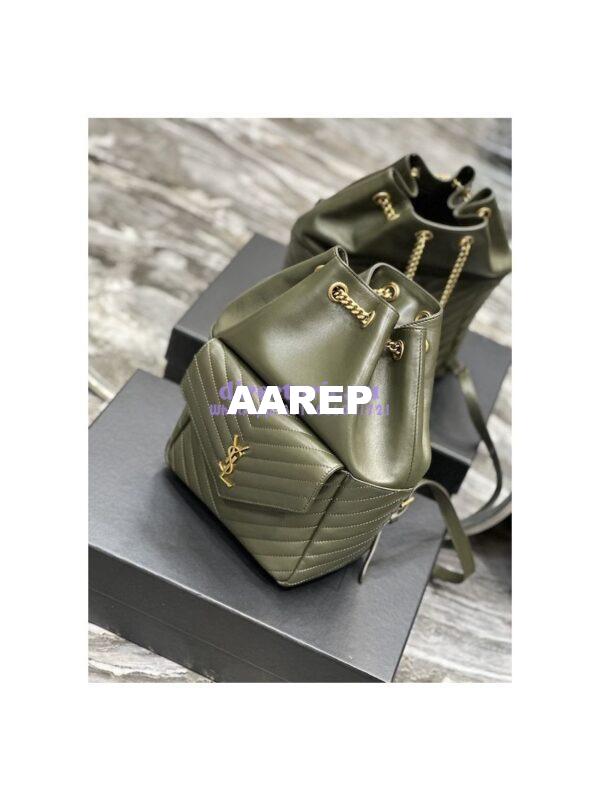 Replica YSL Saint Laurent Joe Backpack In Lambskin 672609 Vert Fonce 5