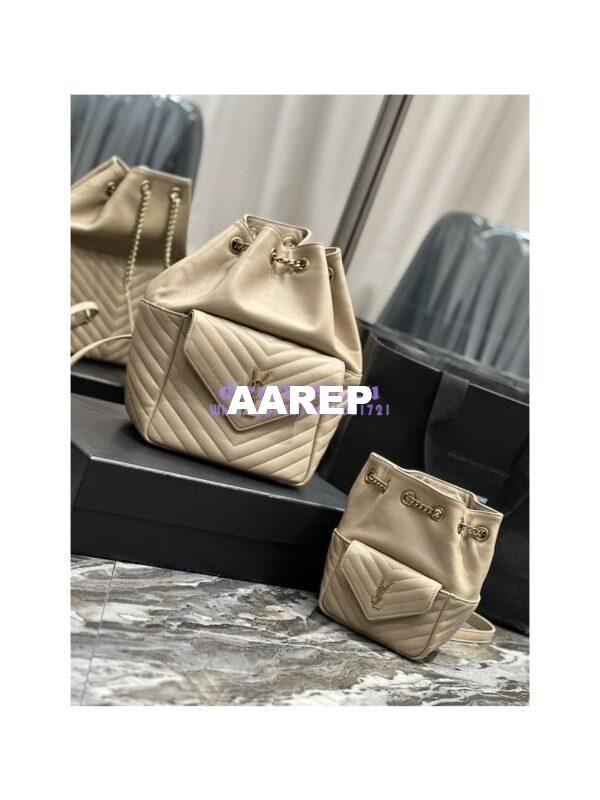 Replica YSL Saint Laurent Joe Mini Bucket Bag In Quilted Lambskin 7016311 Sea Salt 3