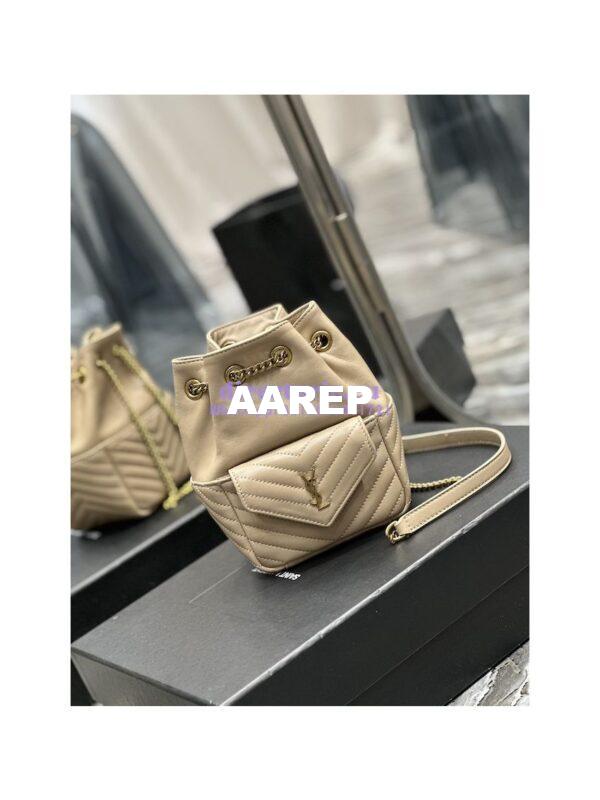Replica YSL Saint Laurent Joe Mini Bucket Bag In Quilted Lambskin 7016311 Sea Salt 6