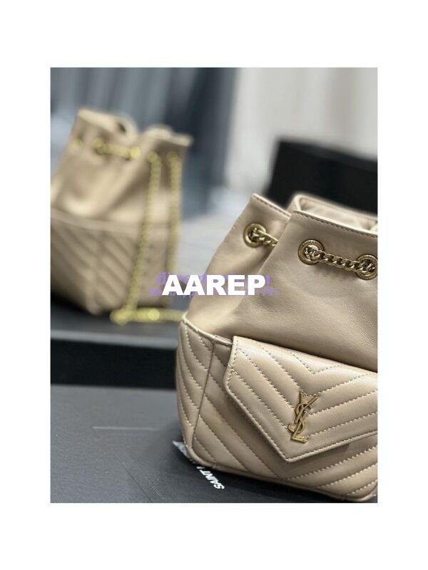 Replica YSL Saint Laurent Joe Mini Bucket Bag In Quilted Lambskin 7016311 Sea Salt 8