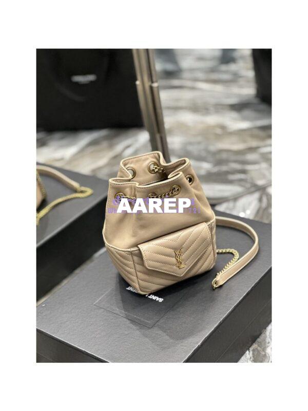 Replica YSL Saint Laurent Joe Mini Bucket Bag In Quilted Lambskin 7016311 Sea Salt 10