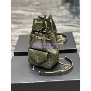 Replica YSL Saint Laurent Joe Mini Bucket Bag In Quilted Lambskin 7016311 Vert Fonce 2