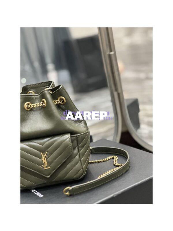 Replica YSL Saint Laurent Joe Mini Bucket Bag In Quilted Lambskin 7016311 Vert Fonce 6