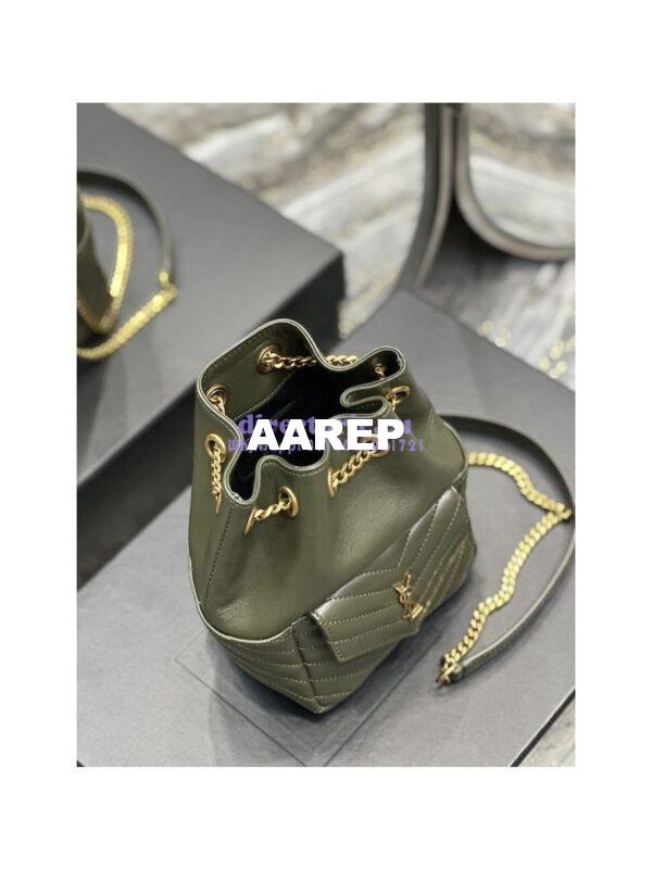 Replica YSL Saint Laurent Joe Mini Bucket Bag In Quilted Lambskin 7016311 Vert Fonce 8