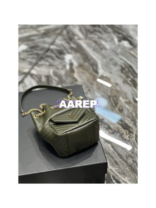 Replica YSL Saint Laurent Joe Mini Bucket Bag In Quilted Lambskin 7016311 Vert Fonce 10
