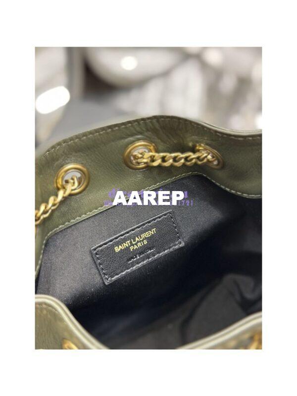 Replica YSL Saint Laurent Joe Mini Bucket Bag In Quilted Lambskin 7016311 Vert Fonce 12
