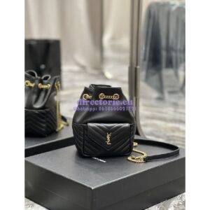Replica YSL Saint Laurent Joe Mini Bucket Bag In Quilted Lambskin 7016311 Black 2