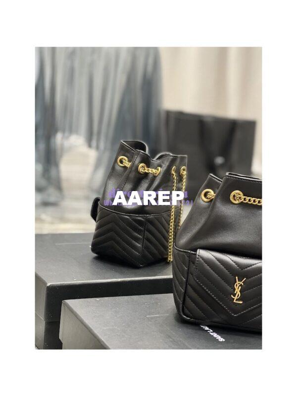 Replica YSL Saint Laurent Joe Mini Bucket Bag In Quilted Lambskin 7016311 Black 4