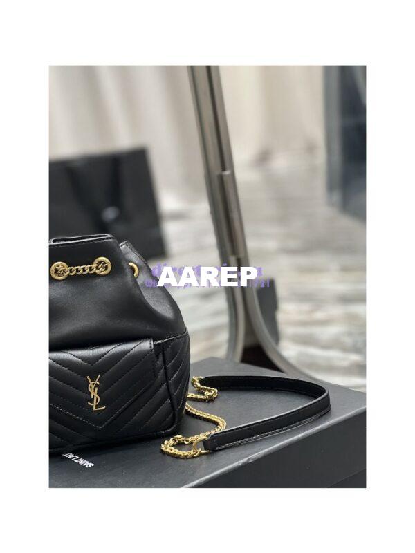 Replica YSL Saint Laurent Joe Mini Bucket Bag In Quilted Lambskin 7016311 Black 6