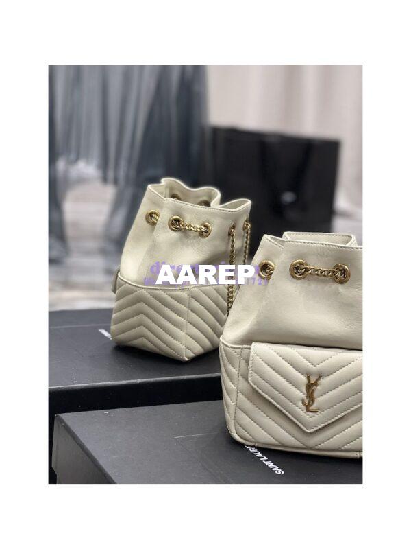 Replica YSL Saint Laurent Joe Mini Bucket Bag In Quilted Lambskin 7016311 Blanc 9