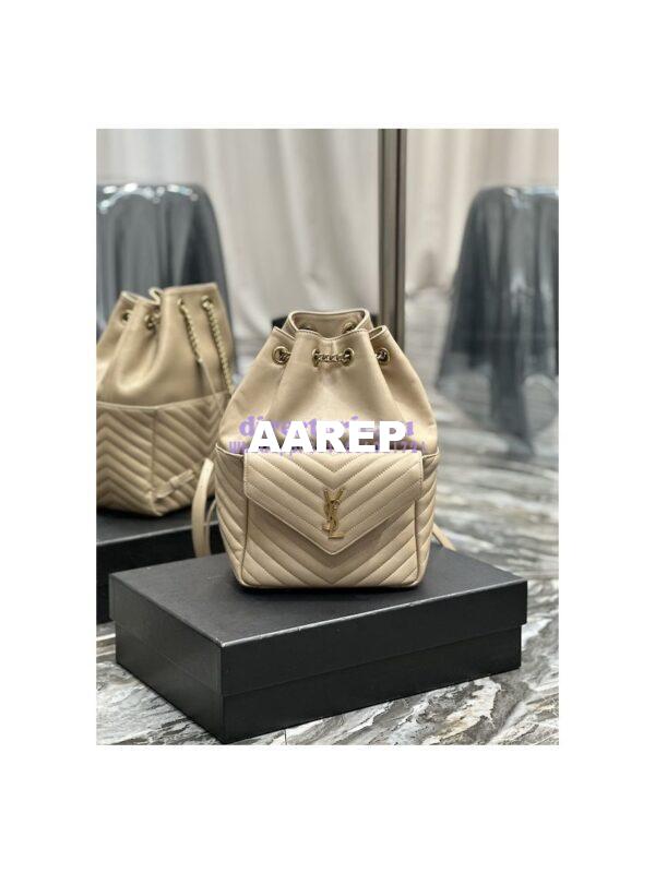 Replica YSL Saint Laurent Joe Backpack In Lambskin 672609 Sea Salt 3
