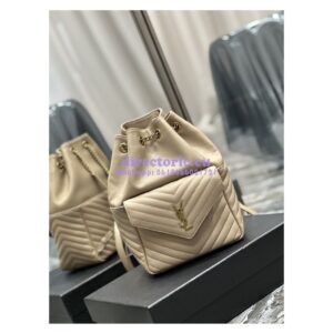Replica YSL Saint Laurent Joe Backpack In Lambskin 672609 Sea Salt 2
