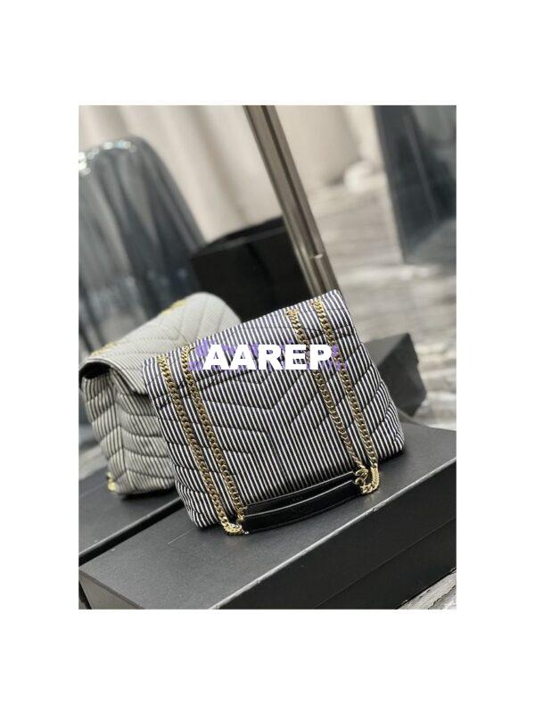 Replica YSL Saint Laurent Loulou Small Chain Bag In "Y"-Quilted Striped Denim 494699 9