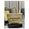Replica YSL Saint Laurent Rive Gauche Supple Tote Bag In Raffia Crochet 688864 Black