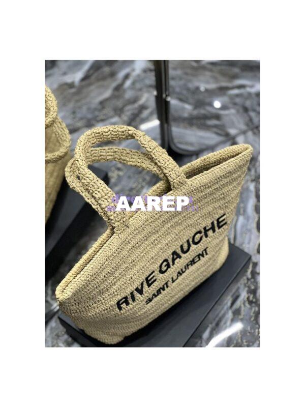 Replica YSL Saint Laurent Rive Gauche Supple Tote Bag In Raffia Crochet 688864 Naturel 3
