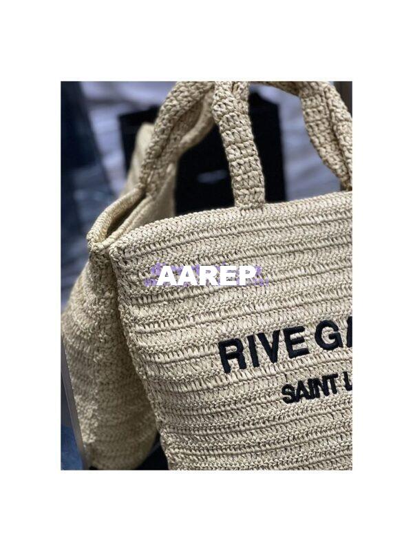 Replica YSL Saint Laurent Rive Gauche Supple Tote Bag In Raffia Crochet 688864 Naturel 4