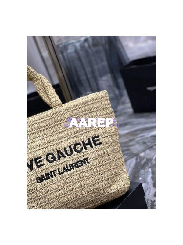 Replica YSL Saint Laurent Rive Gauche Supple Tote Bag In Raffia Crochet 688864 Naturel 6