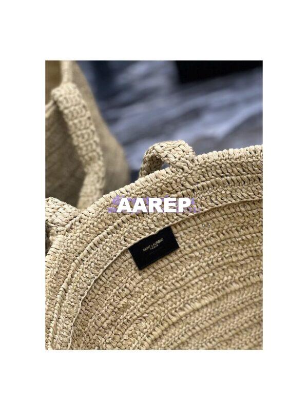 Replica YSL Saint Laurent Rive Gauche Supple Tote Bag In Raffia Crochet 688864 Naturel 8