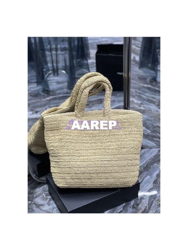 Replica YSL Saint Laurent Rive Gauche Supple Tote Bag In Raffia Crochet 688864 Naturel 9