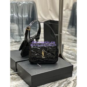 Replica YSL Saint Laurent Le 57 Hobo Bag In Quilted Patent 6985672 Black