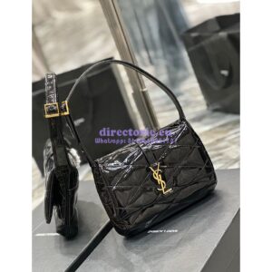 Replica YSL Saint Laurent Le 57 Hobo Bag In Quilted Patent 6985672 Black 2