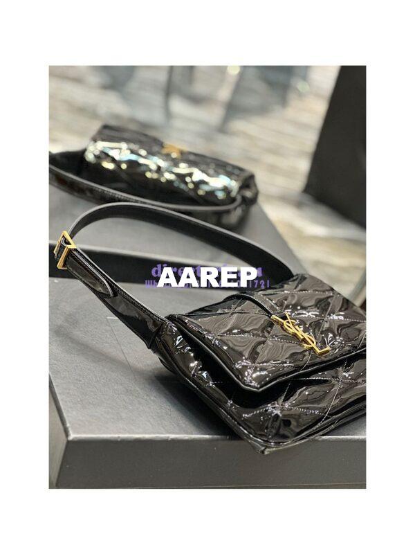 Replica YSL Saint Laurent Le 57 Hobo Bag In Quilted Patent 6985672 Black 7