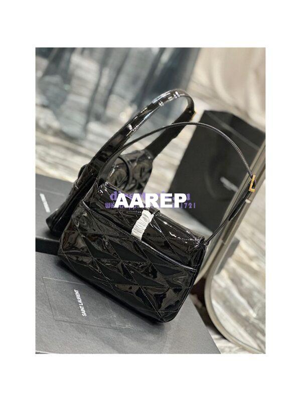 Replica YSL Saint Laurent Le 57 Hobo Bag In Quilted Patent 6985672 Black 9